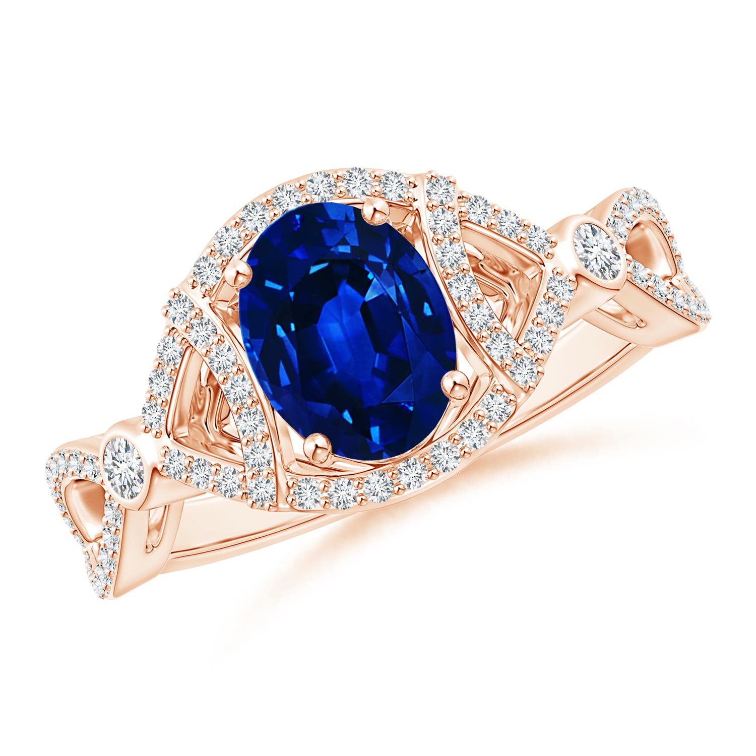 AAAA - Blue Sapphire / 1.89 CT / 14 KT Rose Gold