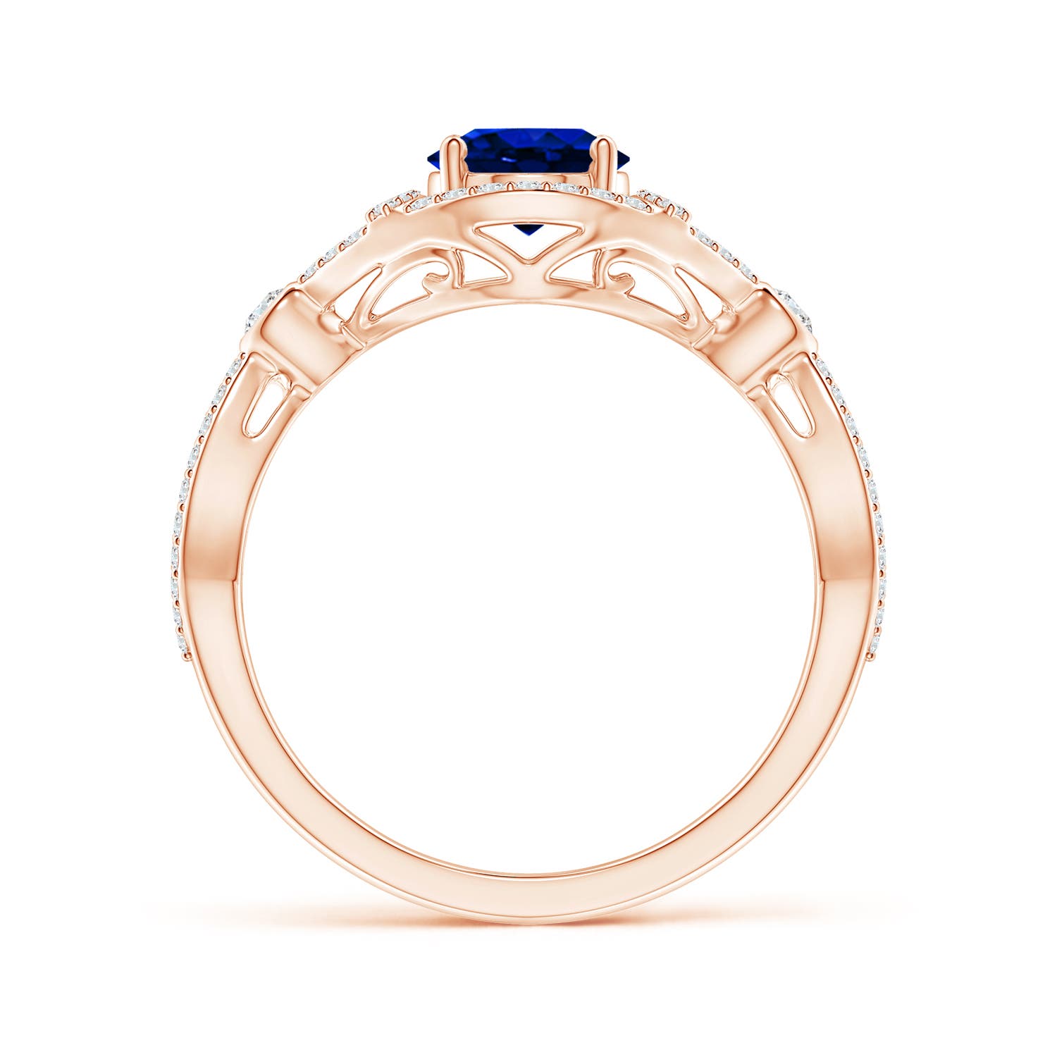 AAAA - Blue Sapphire / 1.89 CT / 14 KT Rose Gold