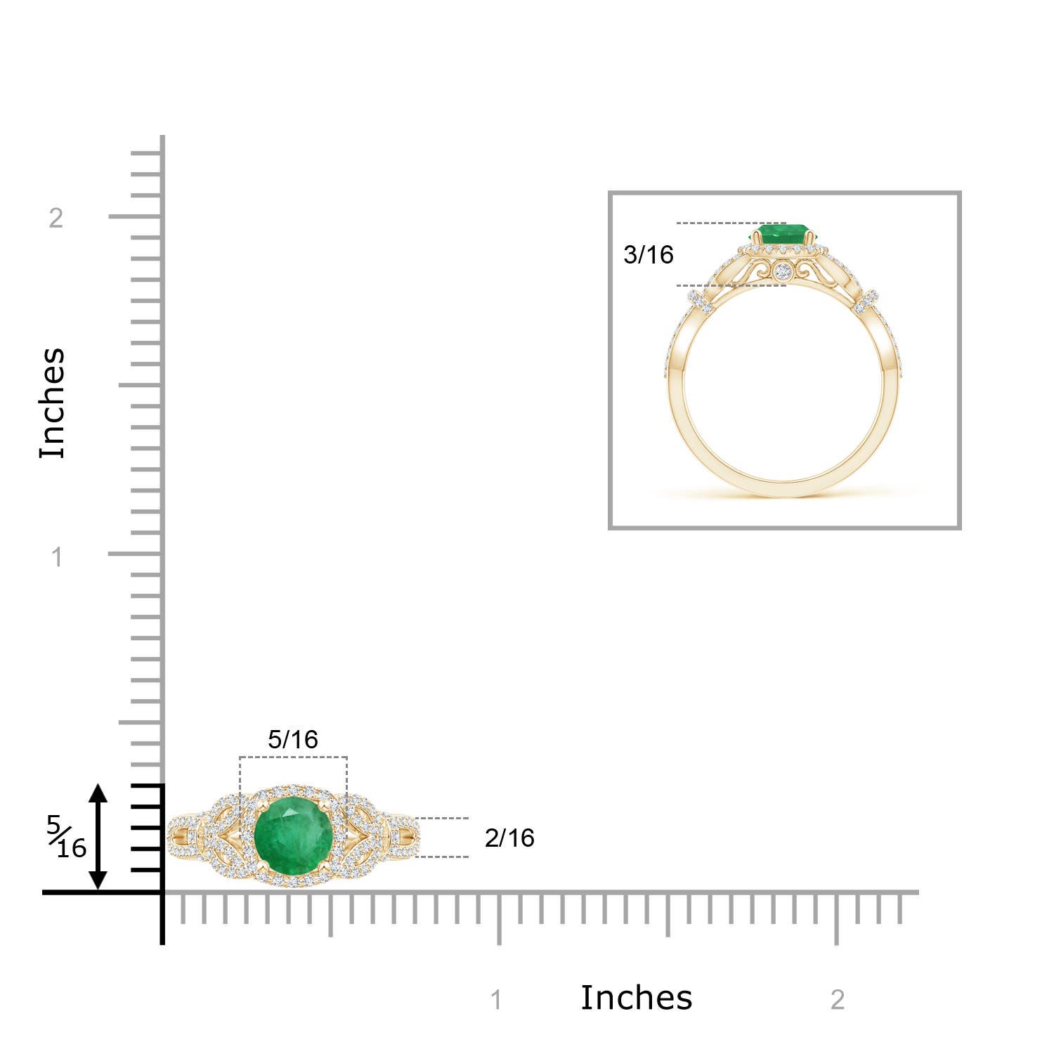 A - Emerald / 1.19 CT / 14 KT Yellow Gold