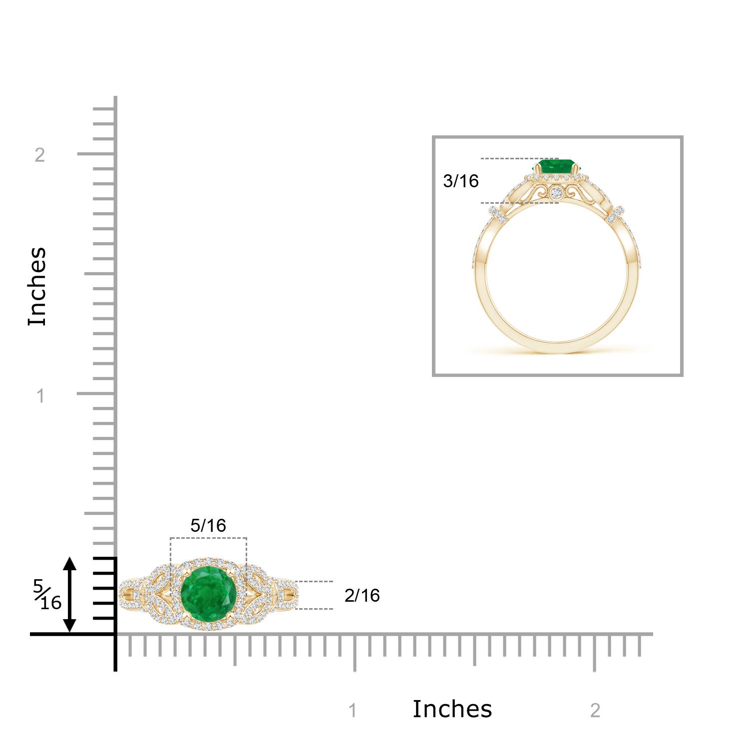 AA - Emerald / 1.19 CT / 14 KT Yellow Gold