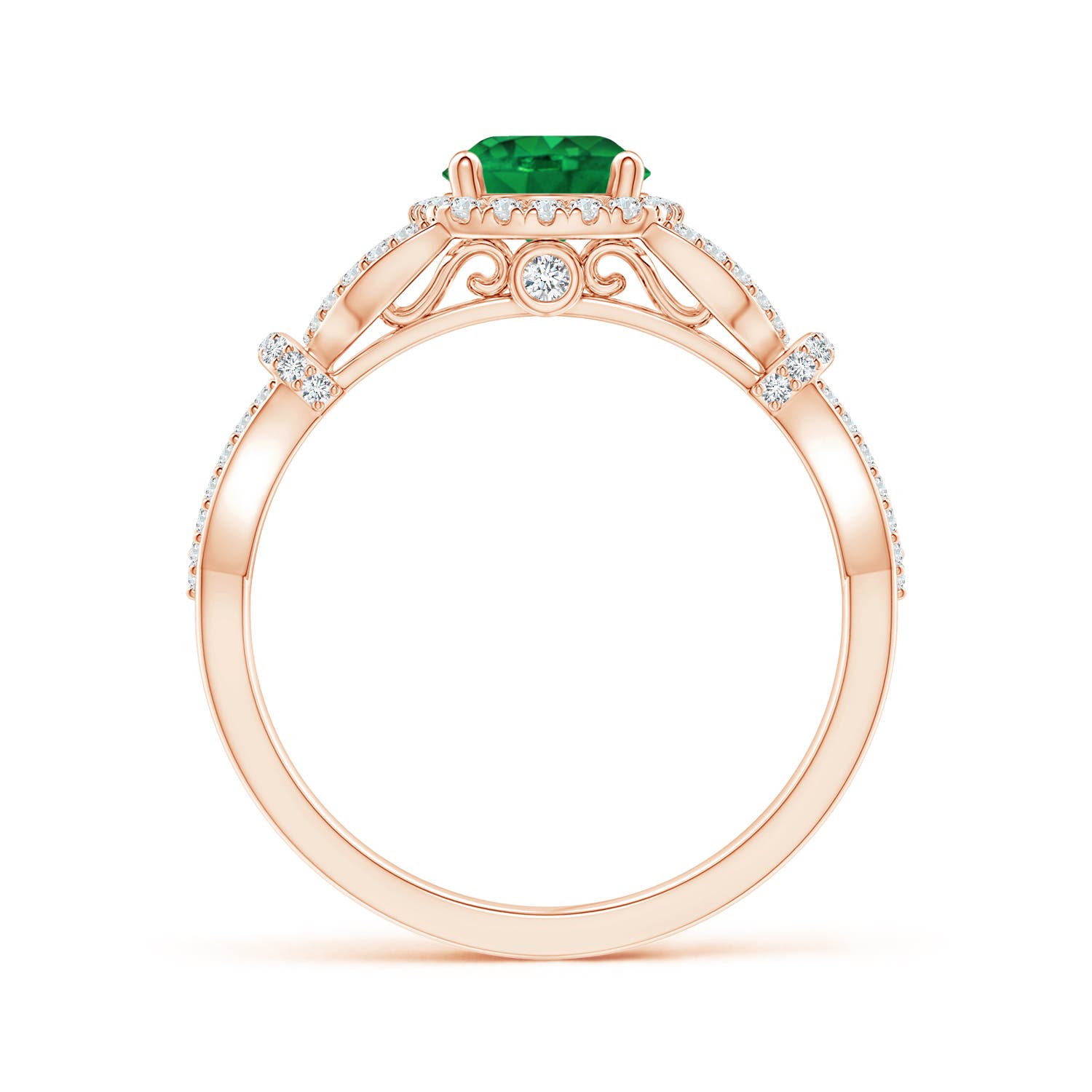 AAA - Emerald / 1.19 CT / 14 KT Rose Gold