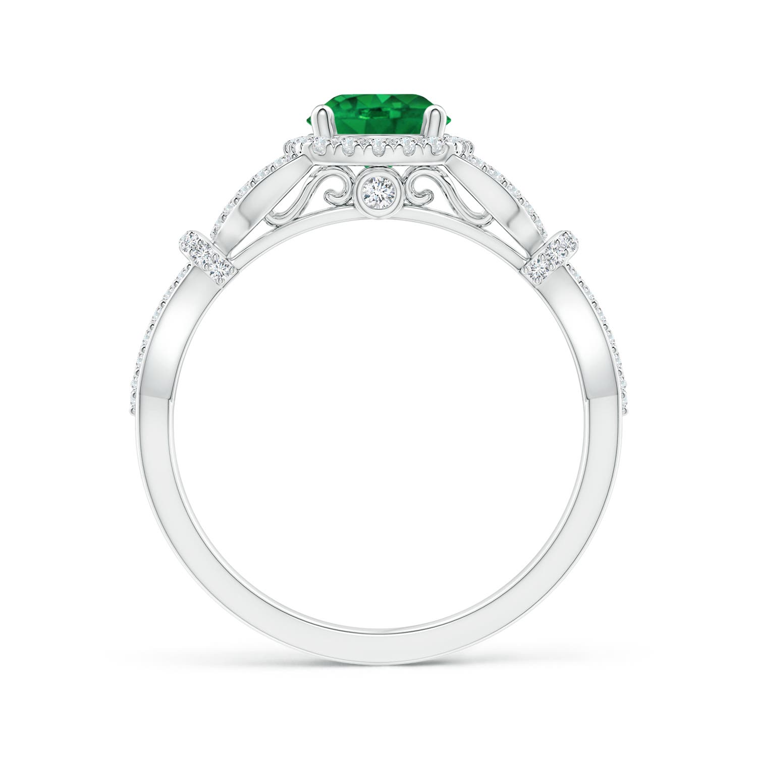 AAA - Emerald / 1.19 CT / 14 KT White Gold