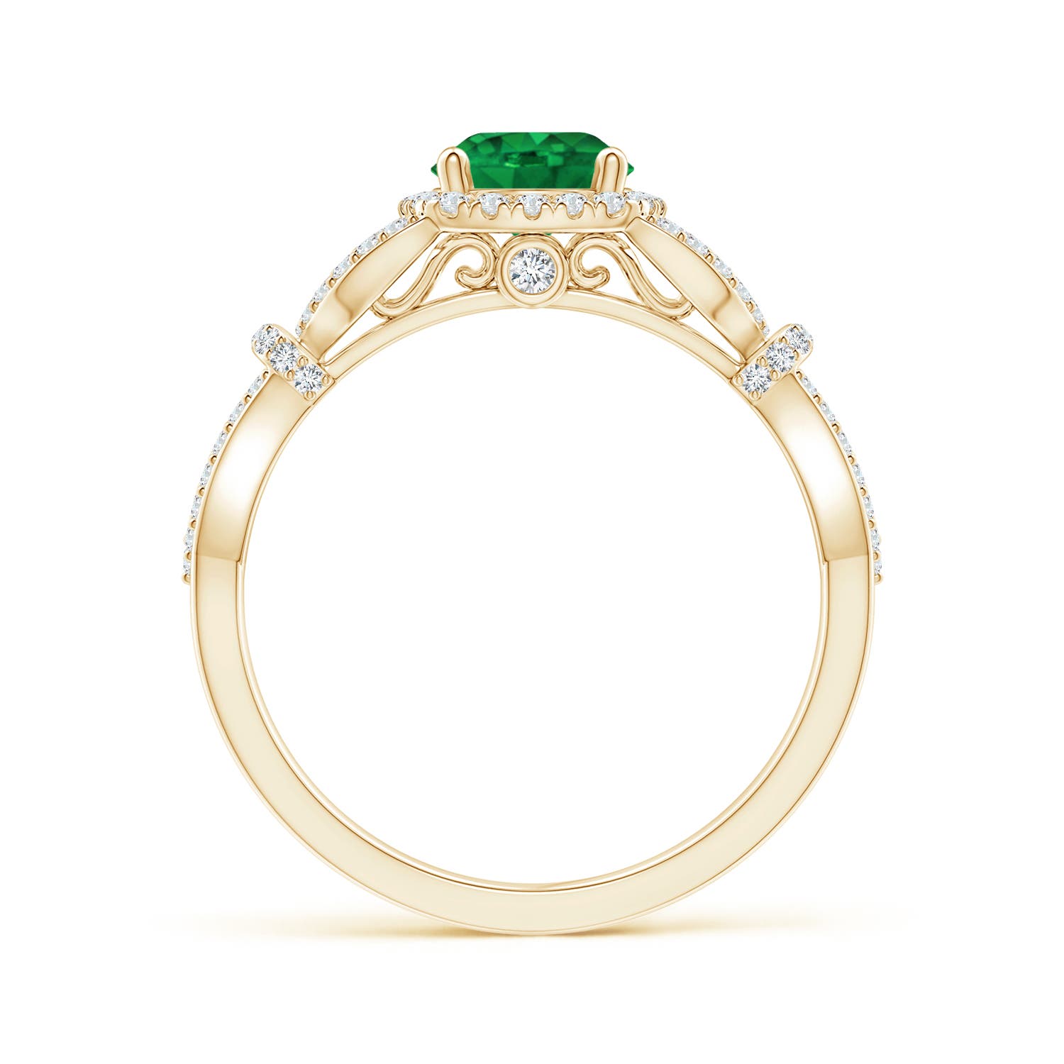 AAA - Emerald / 1.19 CT / 14 KT Yellow Gold