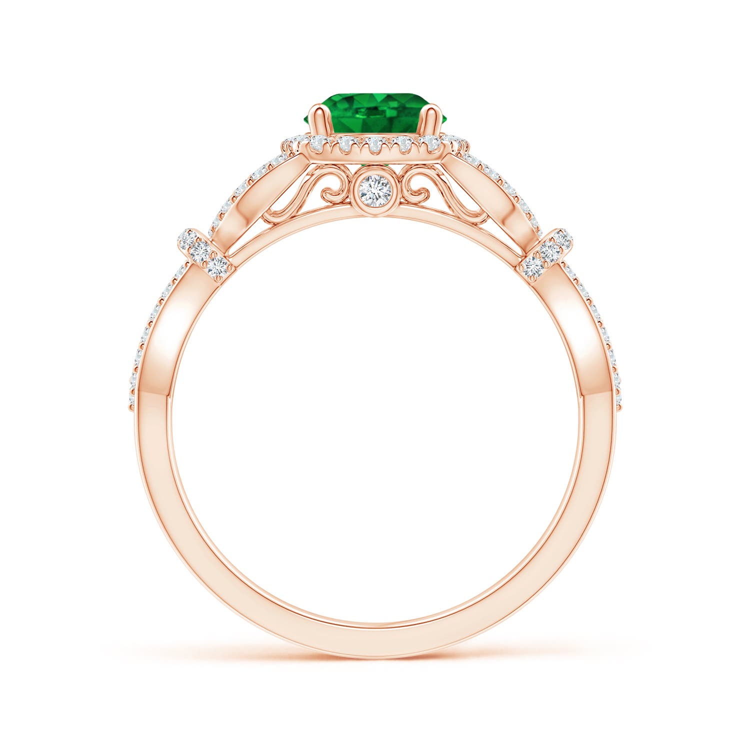 AAAA - Emerald / 1.19 CT / 14 KT Rose Gold