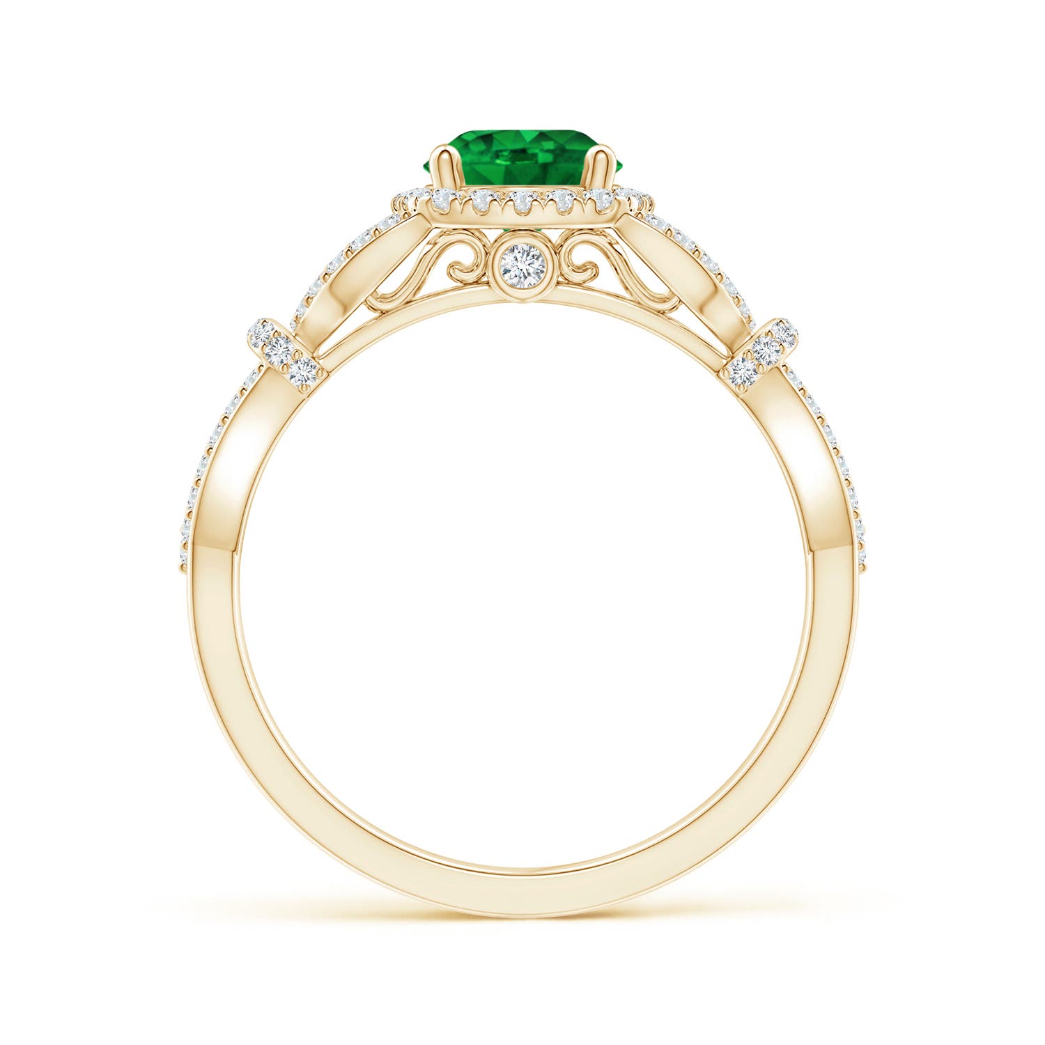 AAAA - Emerald / 1.19 CT / 14 KT Yellow Gold