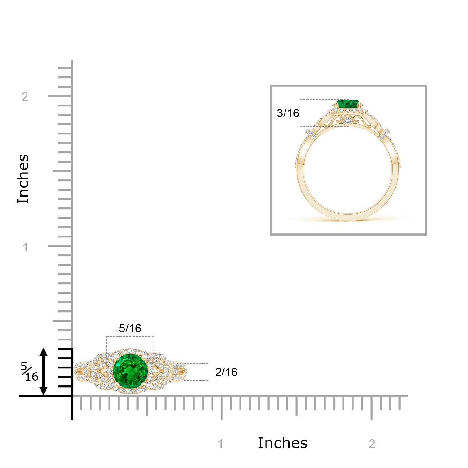 AAAA - Emerald / 1.19 CT / 14 KT Yellow Gold