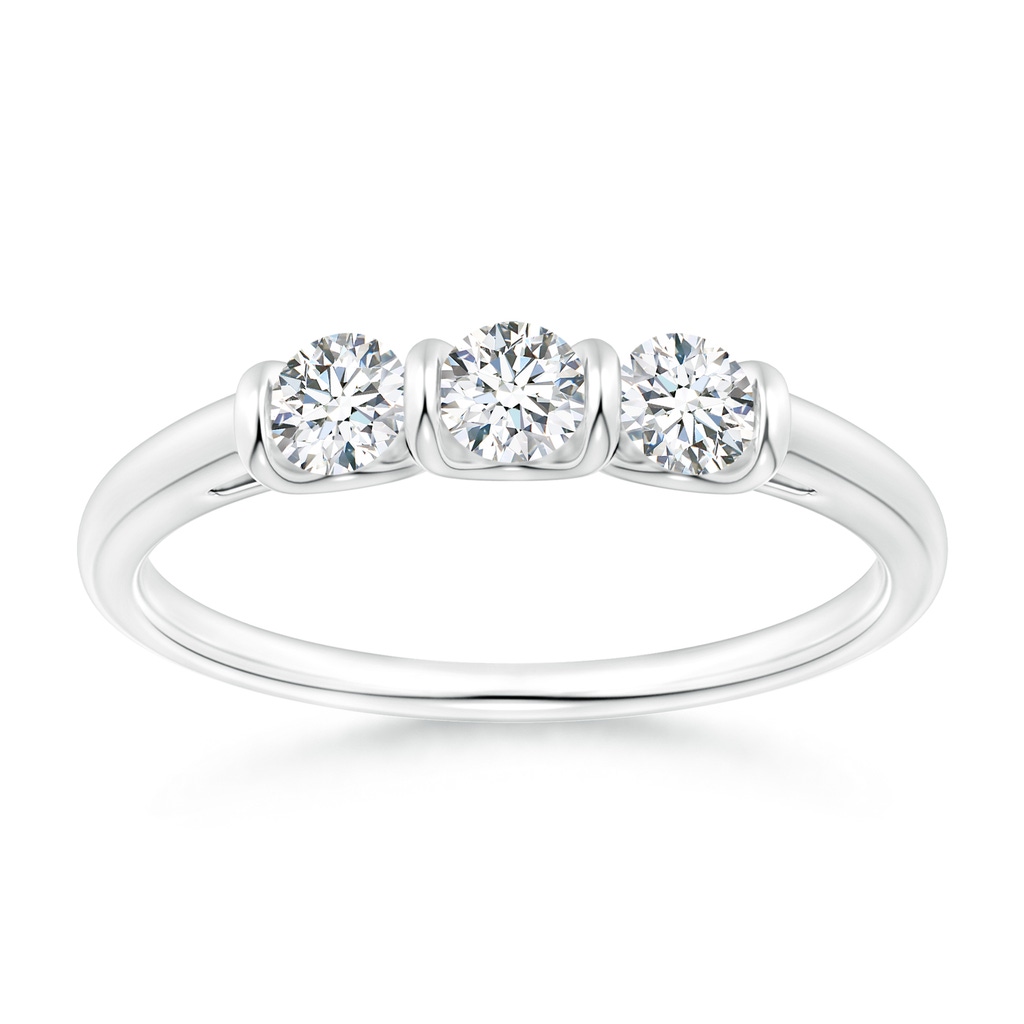 3.3mm GVS2 Classic Bar-Set Diamond Three Stone Ring in P950 Platinum