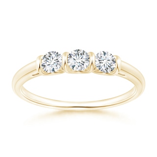 3.3mm GVS2 Classic Bar-Set Diamond Three Stone Ring in Yellow Gold