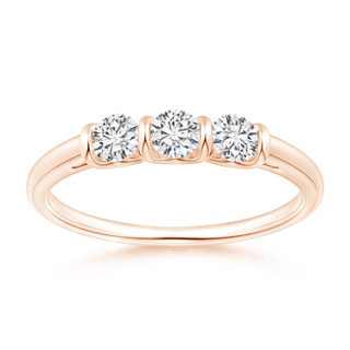 3.3mm HSI2 Classic Bar-Set Diamond Three Stone Ring in Rose Gold