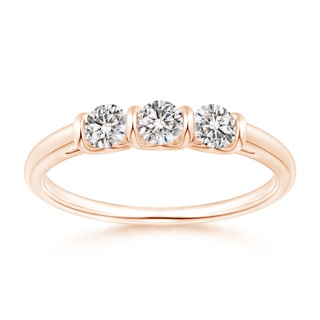 3.3mm IJI1I2 Classic Bar-Set Diamond Three Stone Ring in 9K Rose Gold