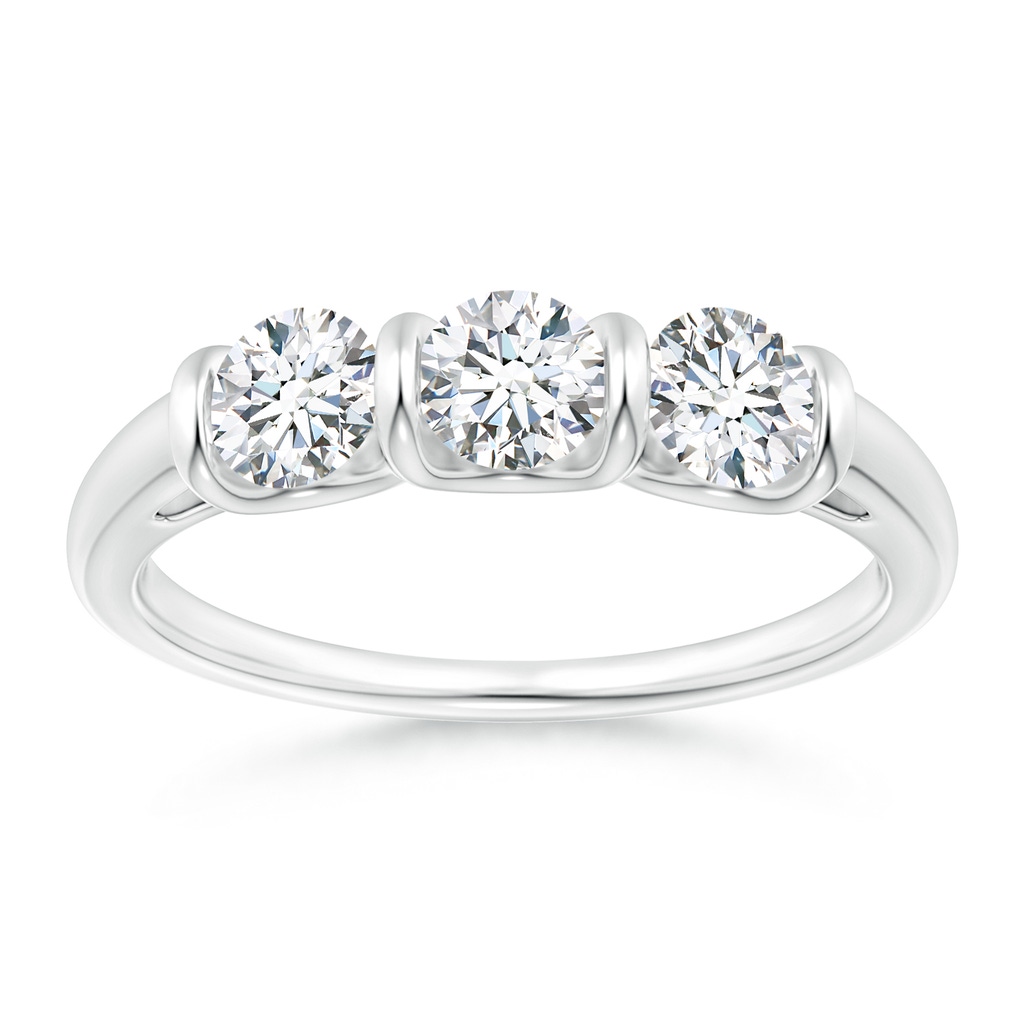 4.2mm GVS2 Classic Bar-Set Diamond Three Stone Ring in P950 Platinum