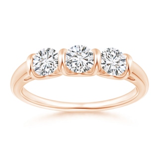 4.2mm HSI2 Classic Bar-Set Diamond Three Stone Ring in Rose Gold