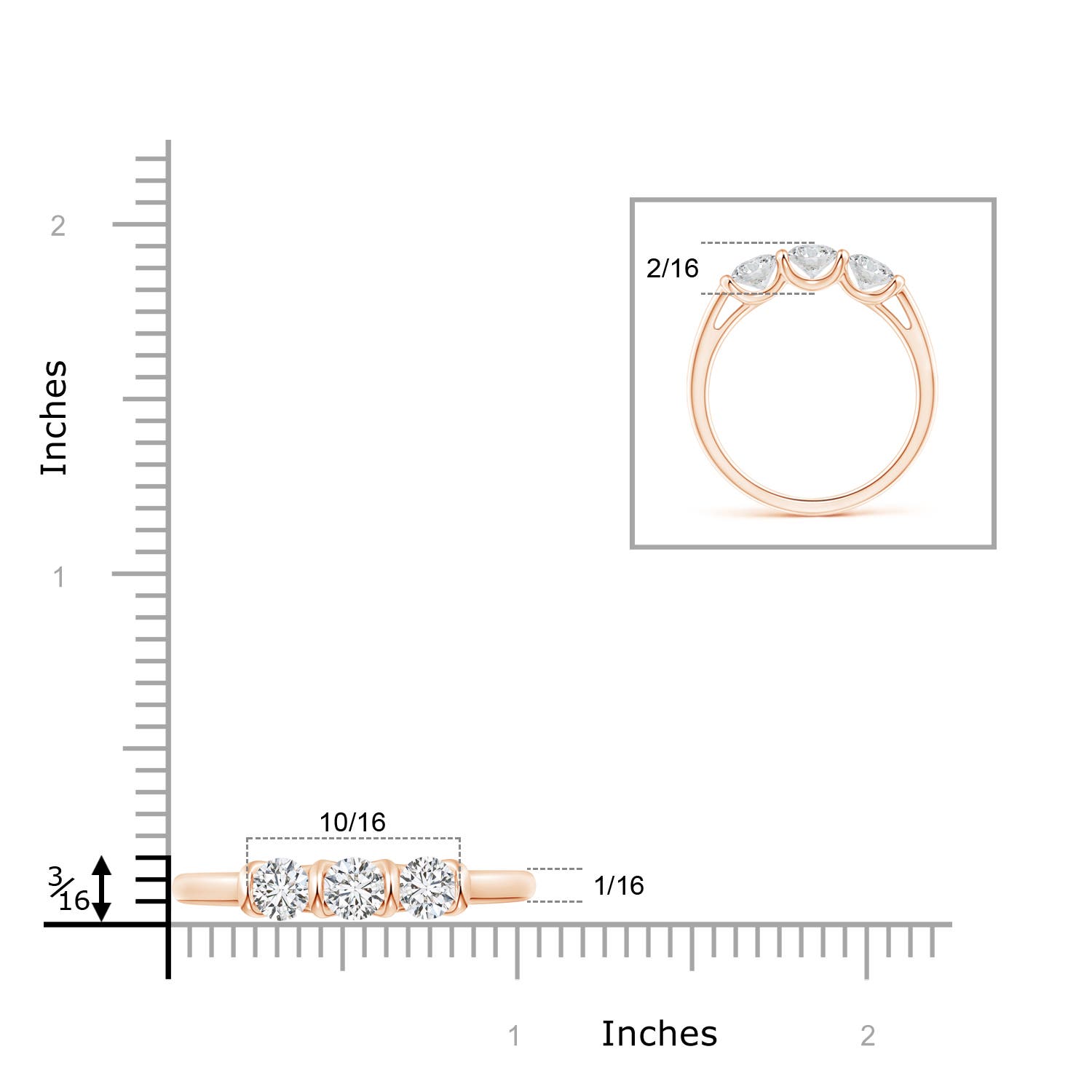 H, SI2 / 0.9 CT / 14 KT Rose Gold