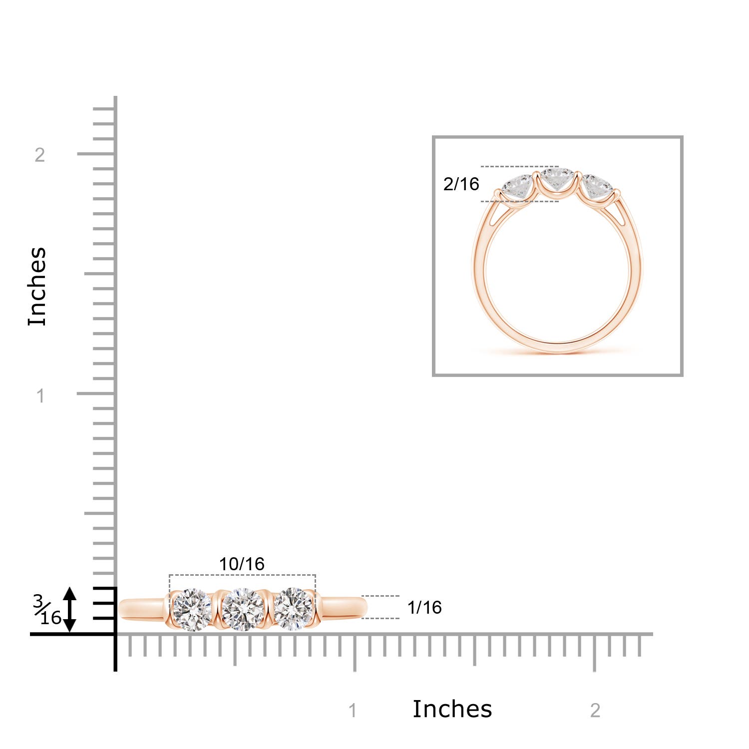 I-J, I1-I2 / 0.9 CT / 14 KT Rose Gold