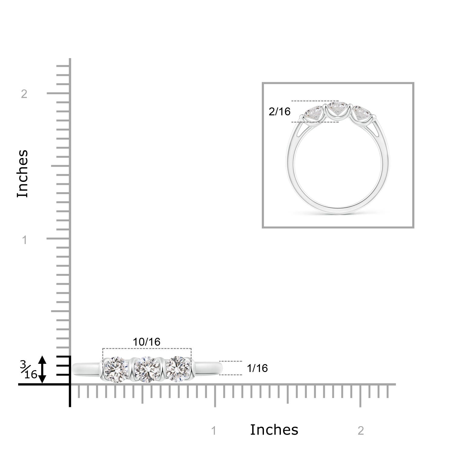 I-J, I1-I2 / 0.9 CT / 14 KT White Gold