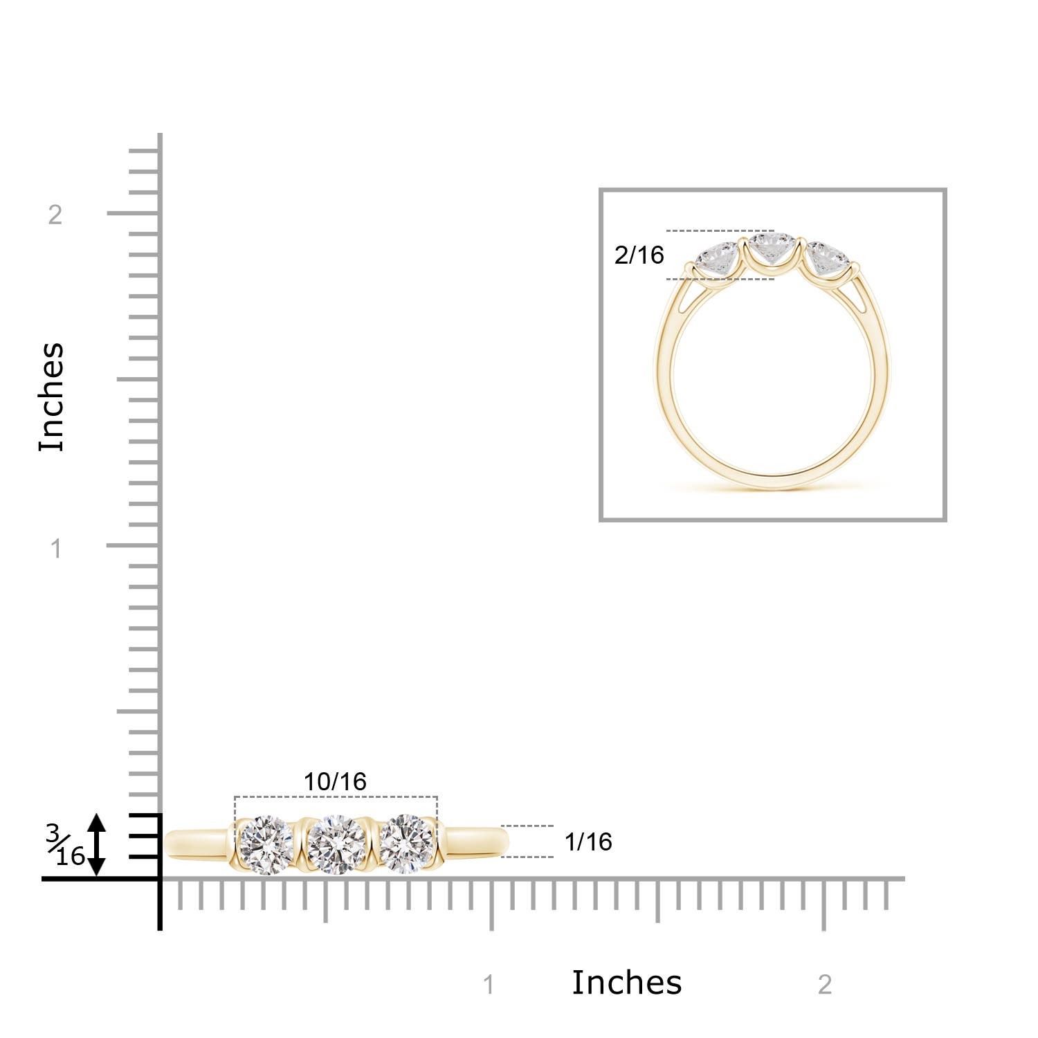 I-J, I1-I2 / 0.9 CT / 14 KT Yellow Gold