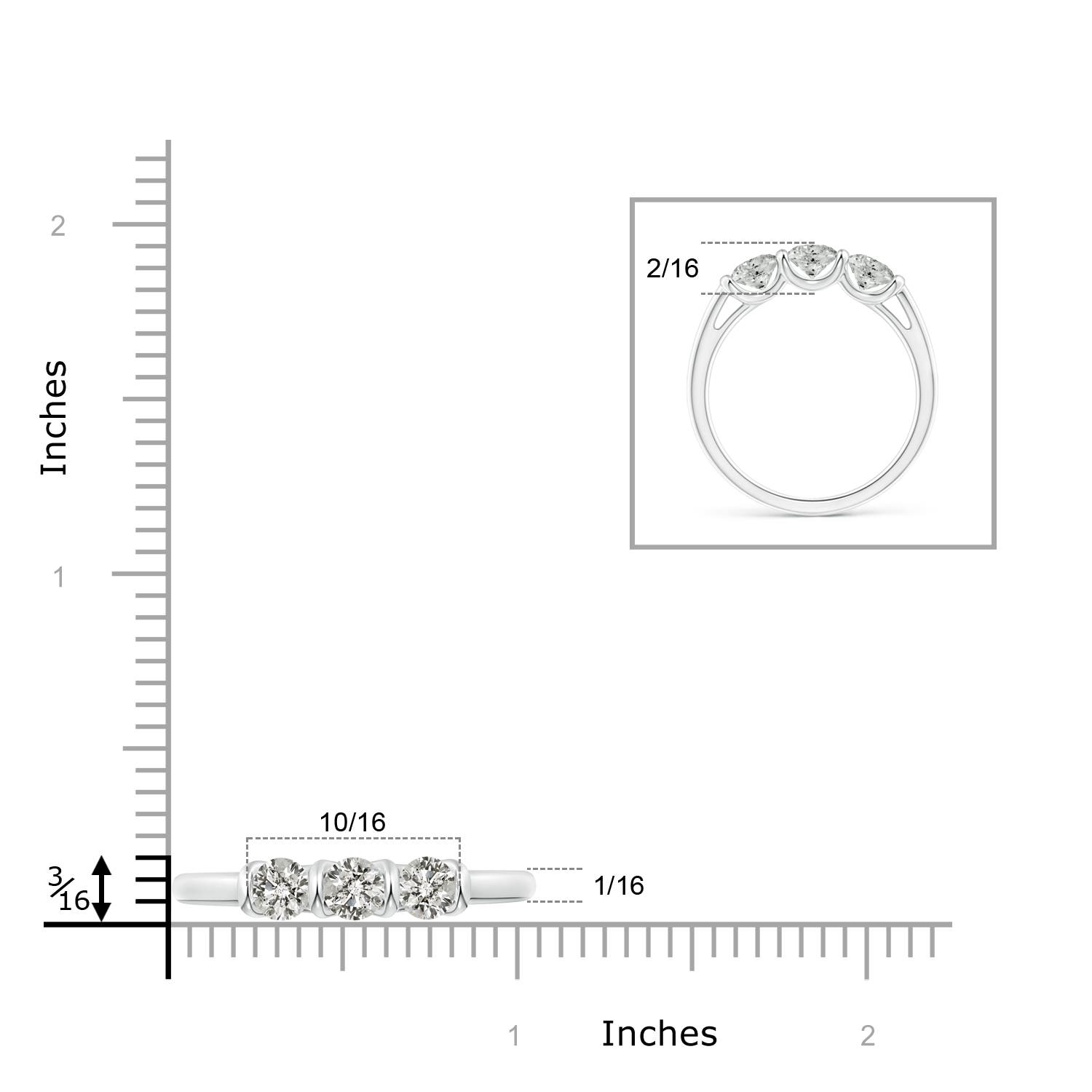 K, I3 / 0.9 CT / 14 KT White Gold