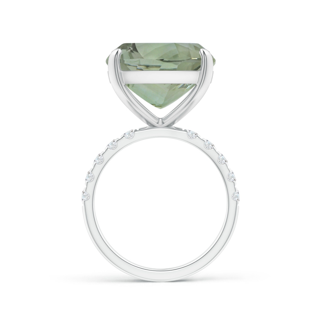 14.09x14.09x9.29mm A Two Tone GIA Certified Cushion Green amethyst Ring with Diamonds in White Gold Side 399