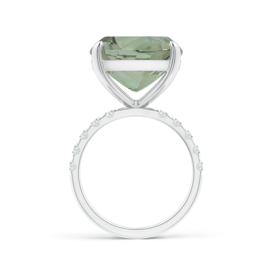 14.09x14.09x9.29mm A Two Tone GIA Certified Cushion Green amethyst Ring with Diamonds in White Gold Side 399