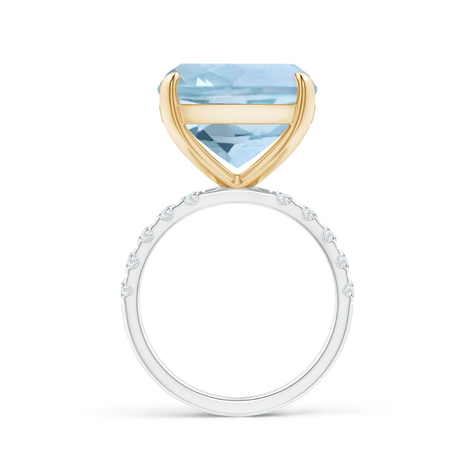 13.99x13.95x8.79mm AAA GIA Certified Two Tone Cushion Aquamarine Ring with Diamonds in 18K White Gold 18K Yellow Gold side 199