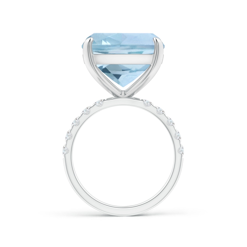 13.99x13.95x8.79mm AAA GIA Certified Two Tone Cushion Aquamarine Ring with Diamonds in White Gold side 199