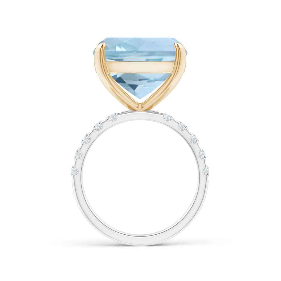 13.99x13.95x8.79mm AAA GIA Certified Two Tone Cushion Aquamarine Ring with Diamonds in White Gold Yellow Gold side 199