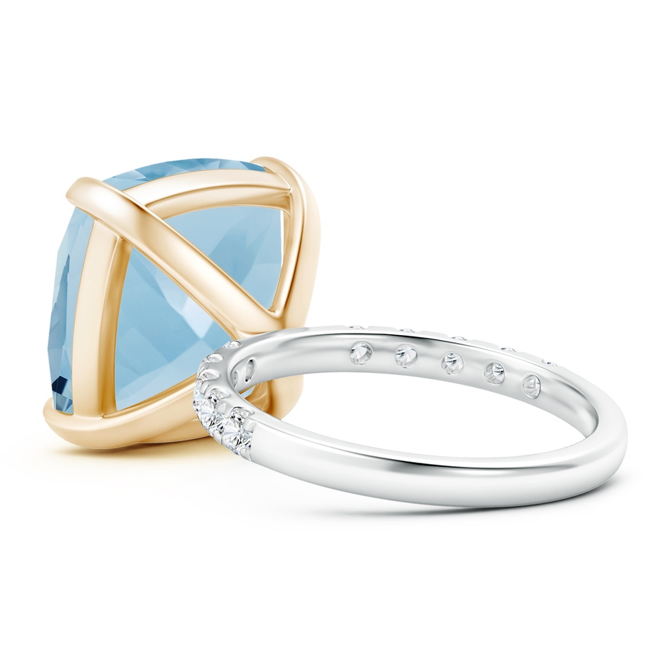 13.99x13.95x8.79mm AAA GIA Certified Two Tone Cushion Aquamarine Ring with Diamonds in White Gold Yellow Gold side 399