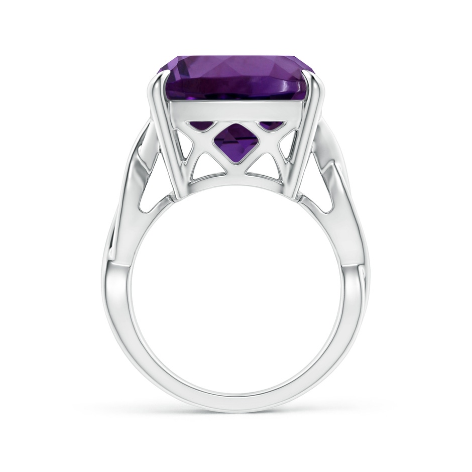 14.12x14.06x9.27mm AAAA Claw-Set GIA Certified Cushion Amethyst Crossover Ring in White Gold side 199