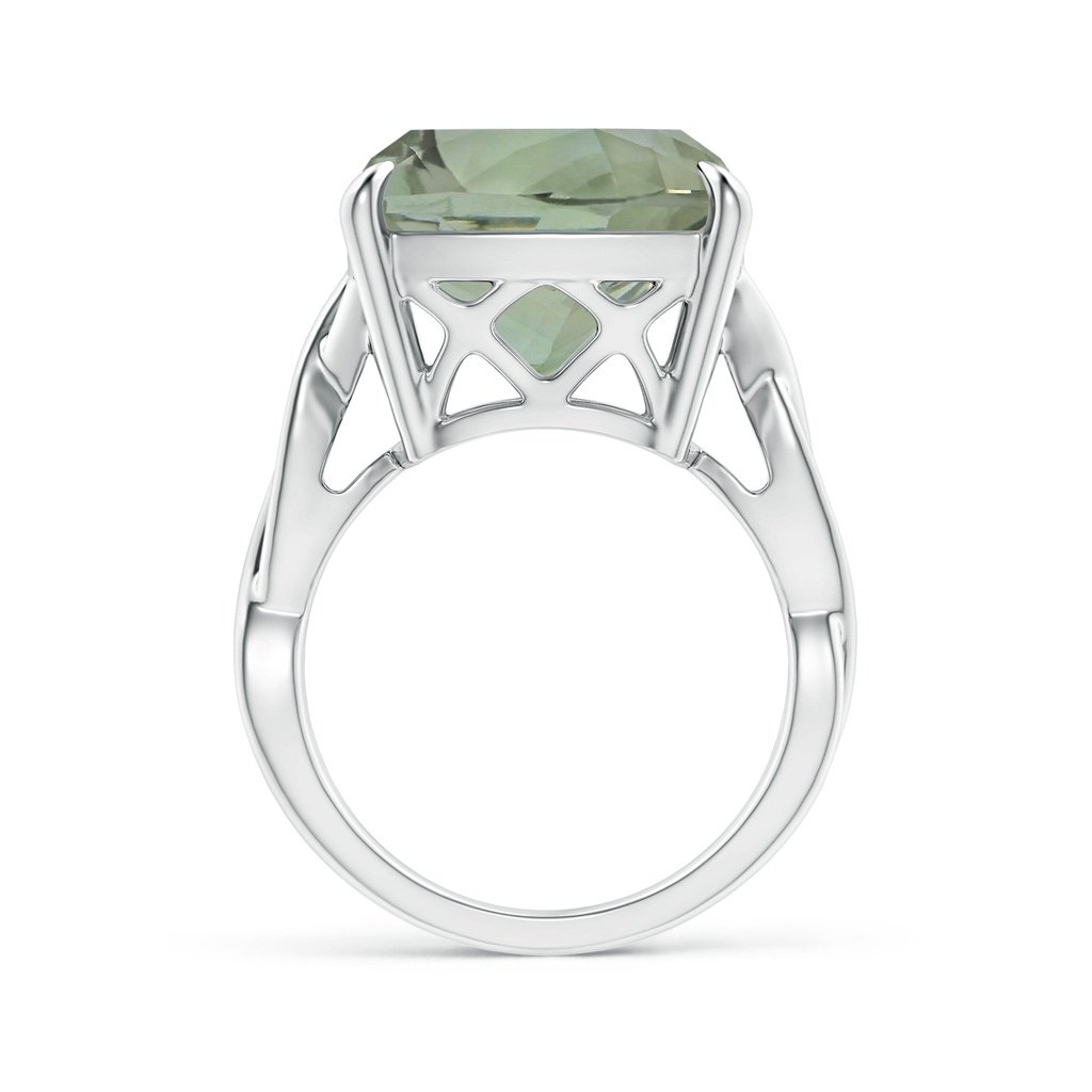 14.09x14.09x9.29mm A Claw-Set GIA Certified Cushion Green amethyst Crossover Ring in White Gold Side 399
