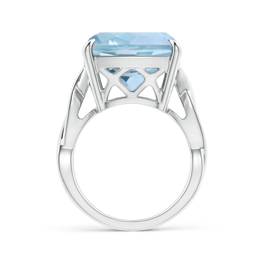 13.99x13.95x8.79mm AAA GIA Certified Claw-Set Cushion Aquamarine Crossover Ring in White Gold Side 199
