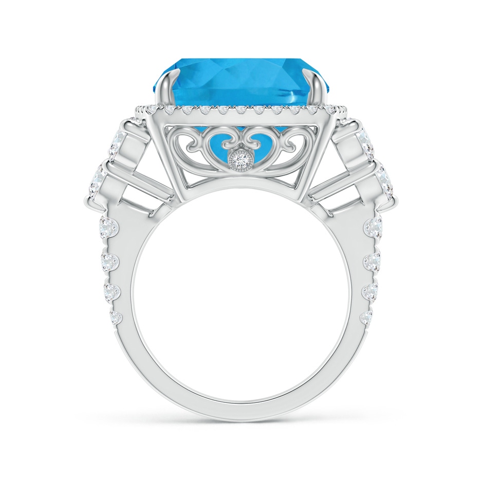 13.98x13.98x9.31mm AAAA GIA Certified Solitaire Cushion Swiss Blue Topaz Ring in Two Tone in 18K White Gold side 199