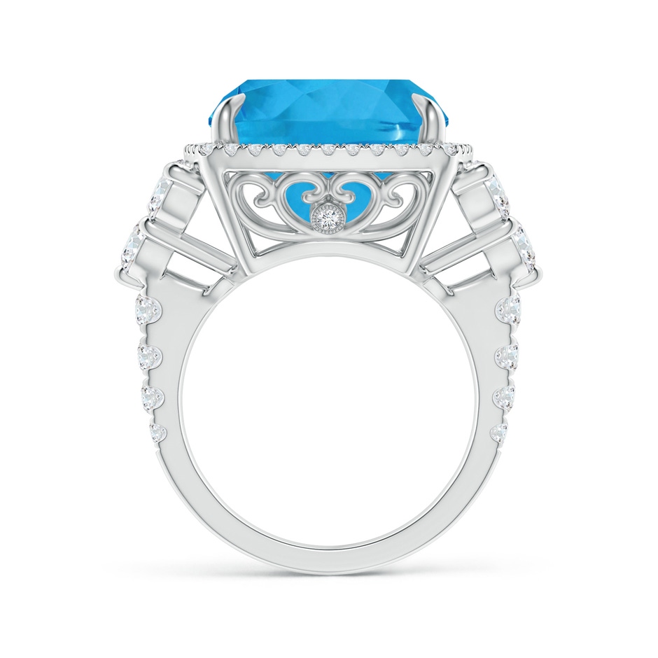 13.98x13.98x9.31mm AAAA GIA Certified Solitaire Cushion Swiss Blue Topaz Ring in Two Tone in White Gold Side 199