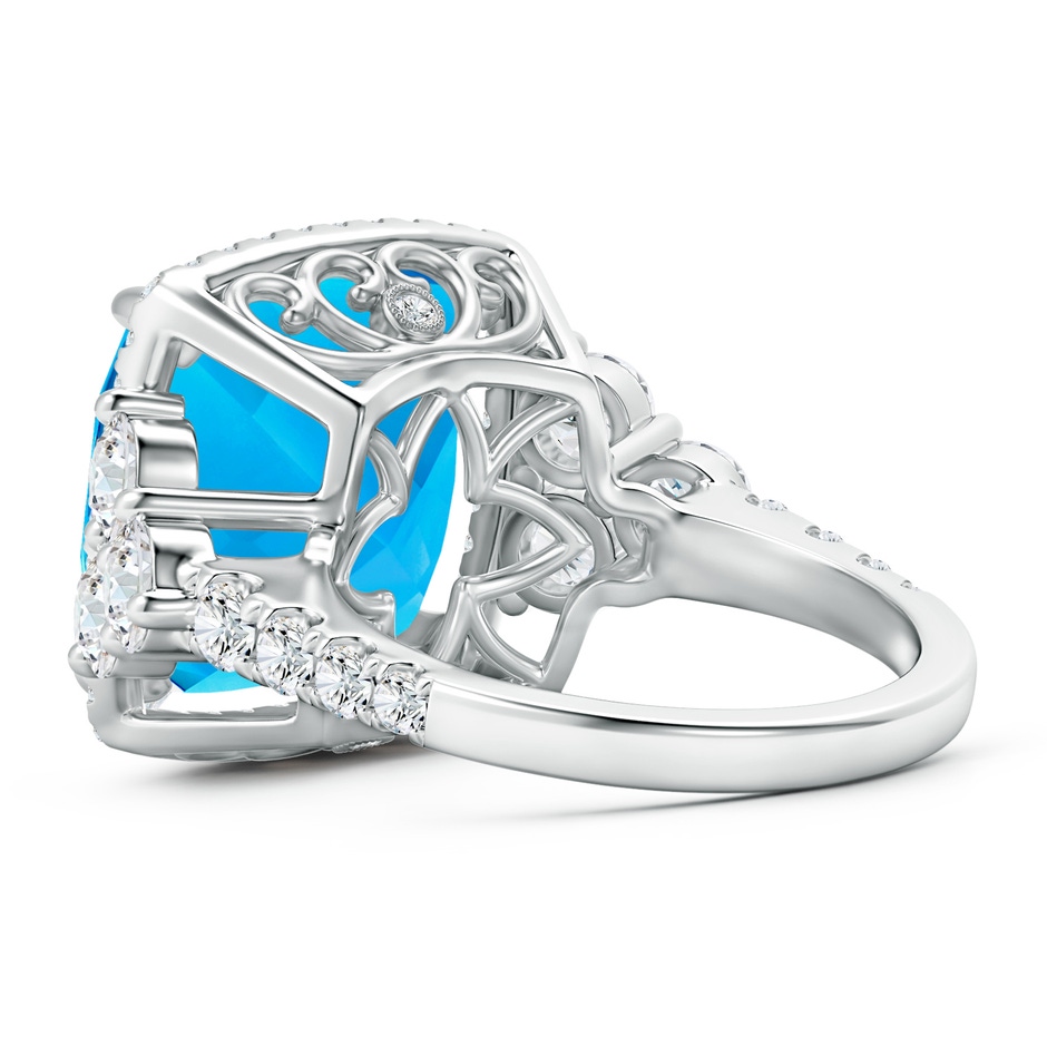 13.98x13.98x9.31mm AAAA GIA Certified Solitaire Cushion Swiss Blue Topaz Ring in Two Tone in White Gold Side 399