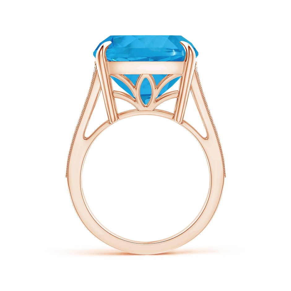 13.98x13.98x9.31mm AAAA GIA Certified Cushion Swiss Blue Topaz Double Split Shank Ring in 18K Rose Gold side 199