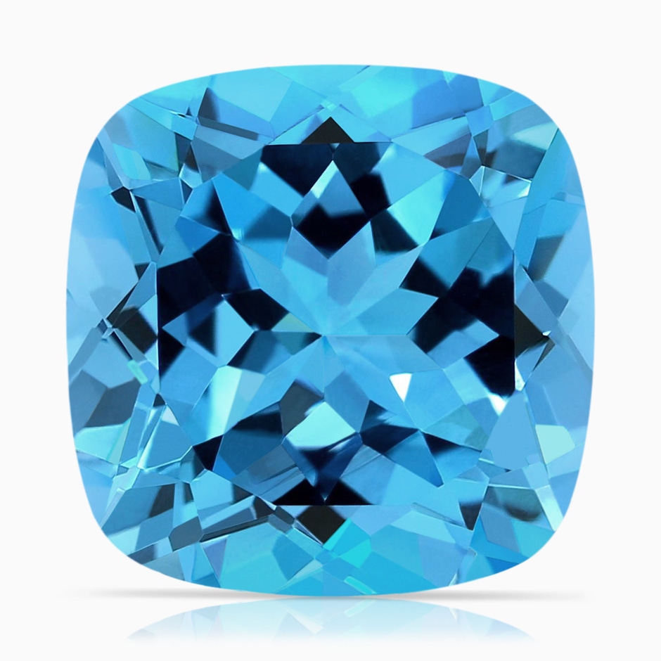 13.98x13.98x9.31mm AAAA GIA Certified Cushion Swiss Blue Topaz Double Split Shank Ring in 18K Rose Gold side 699