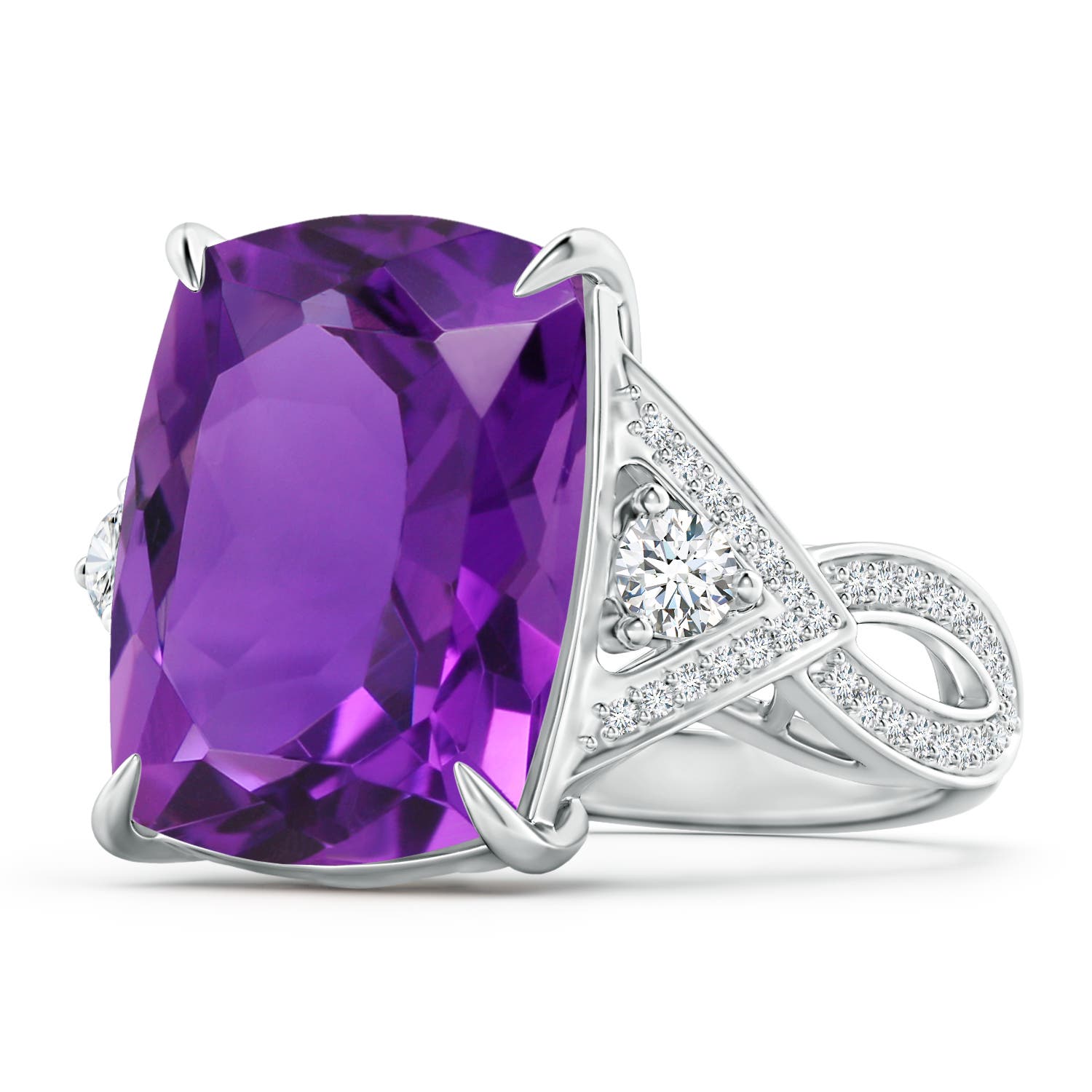 AAAA - Amethyst / 10.99 CT / 14 KT White Gold