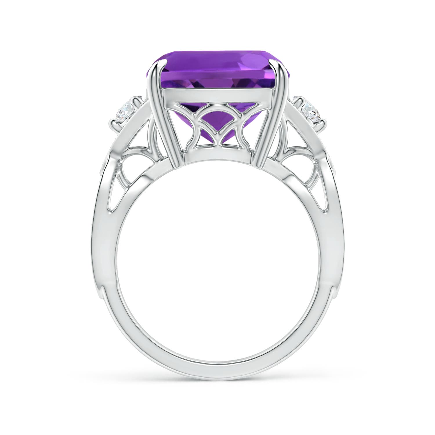 AAAA - Amethyst / 10.99 CT / 14 KT White Gold