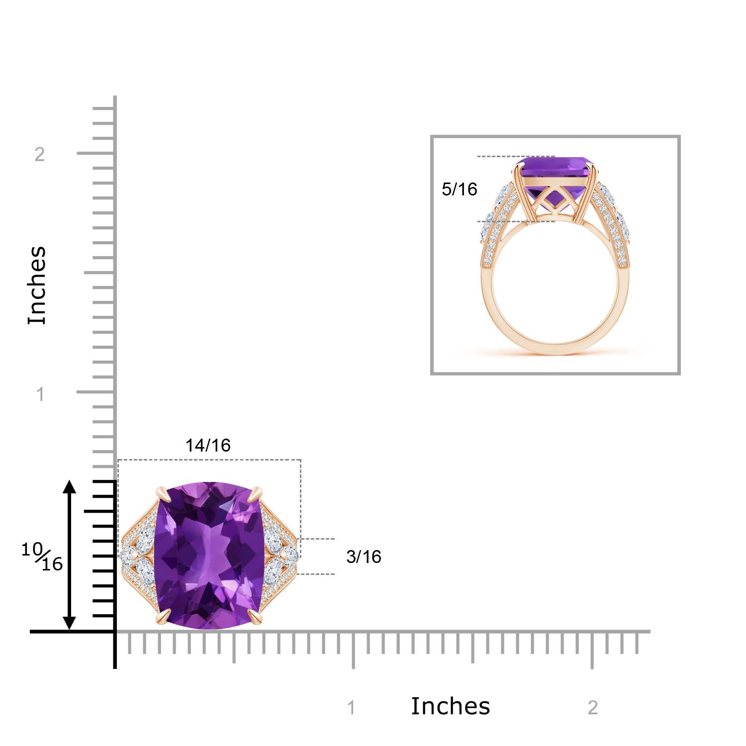 AAAA - Amethyst / 11.76 CT / 14 KT Rose Gold