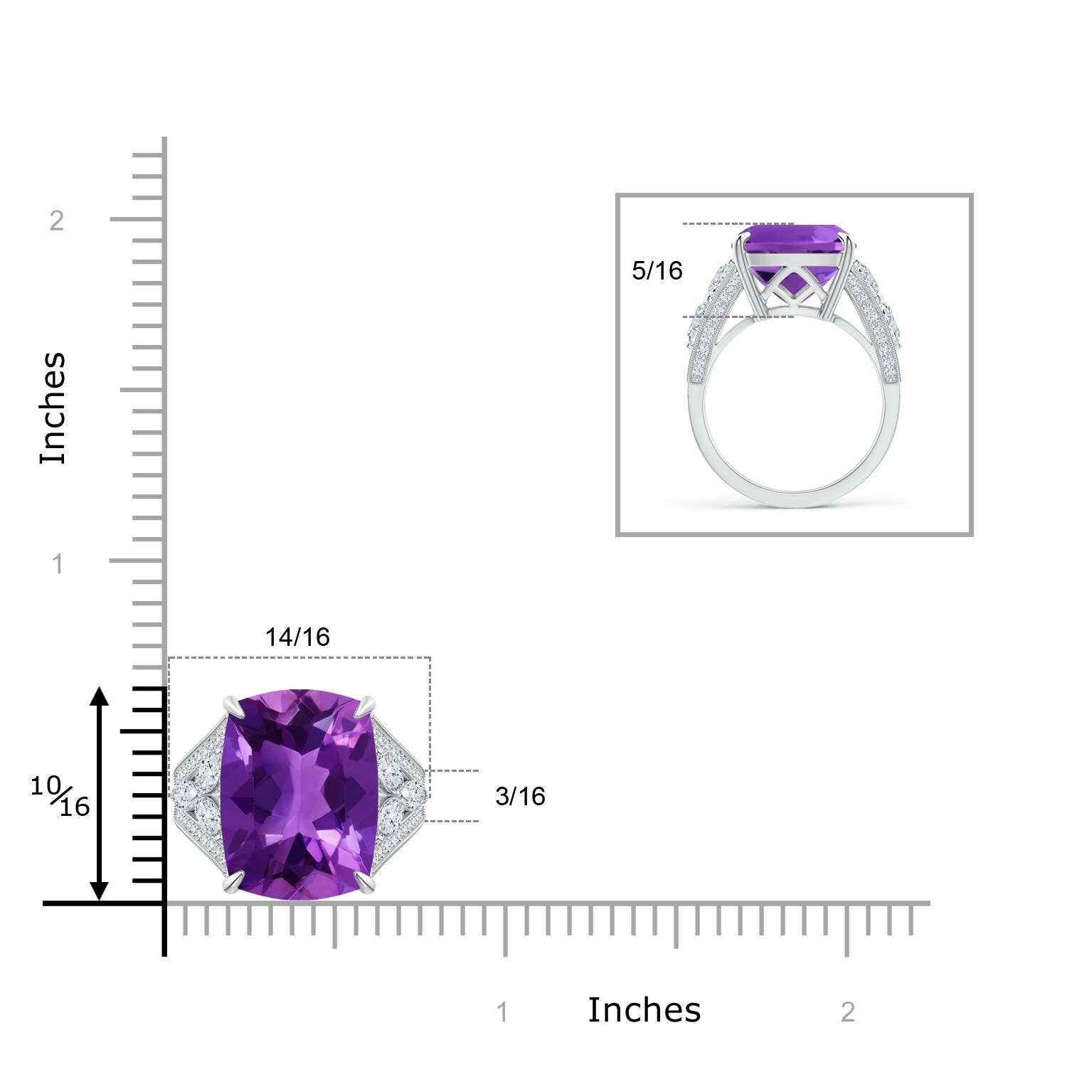 AAAA - Amethyst / 11.76 CT / 14 KT White Gold