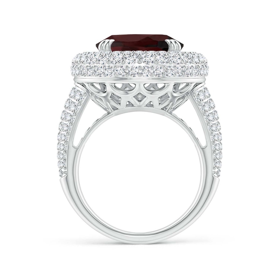 16.04x11.99x7.77mm A GIA Certified Oval Garnet Triple Halo Ring in 18K White Gold side 199