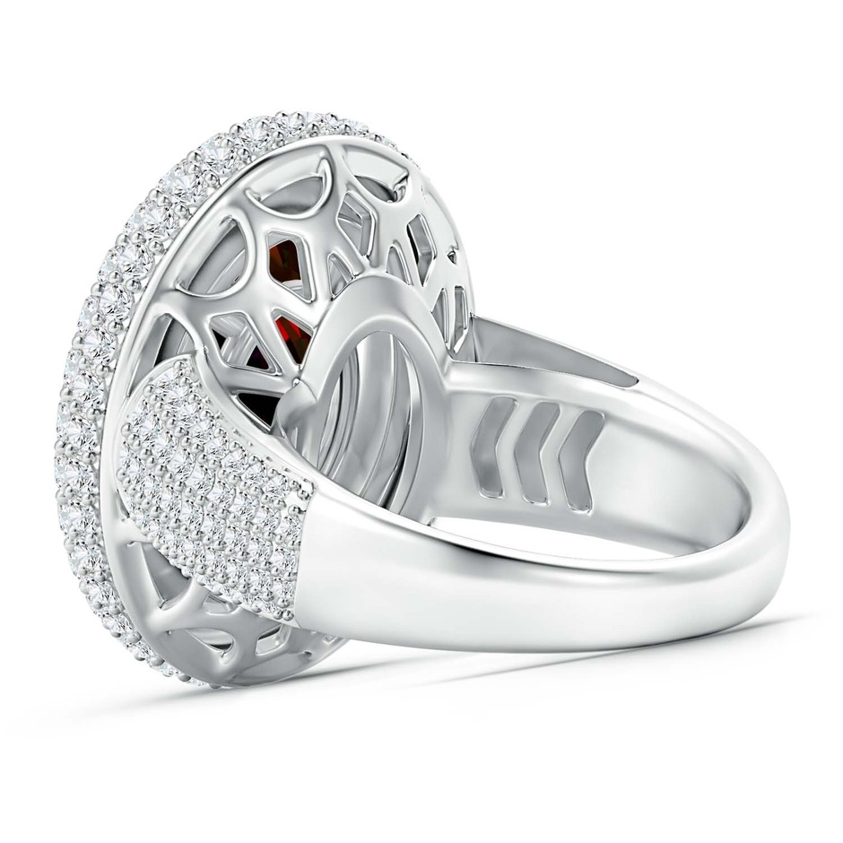 16.04x11.99x7.77mm A GIA Certified Oval Garnet Triple Halo Ring in 18K White Gold side 399