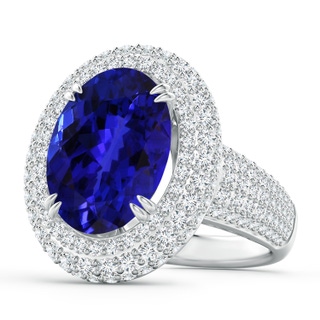 16.49x12.34x8.70mm AAAA GIA Certified Oval Tanzanite Triple Halo Ring in White Gold