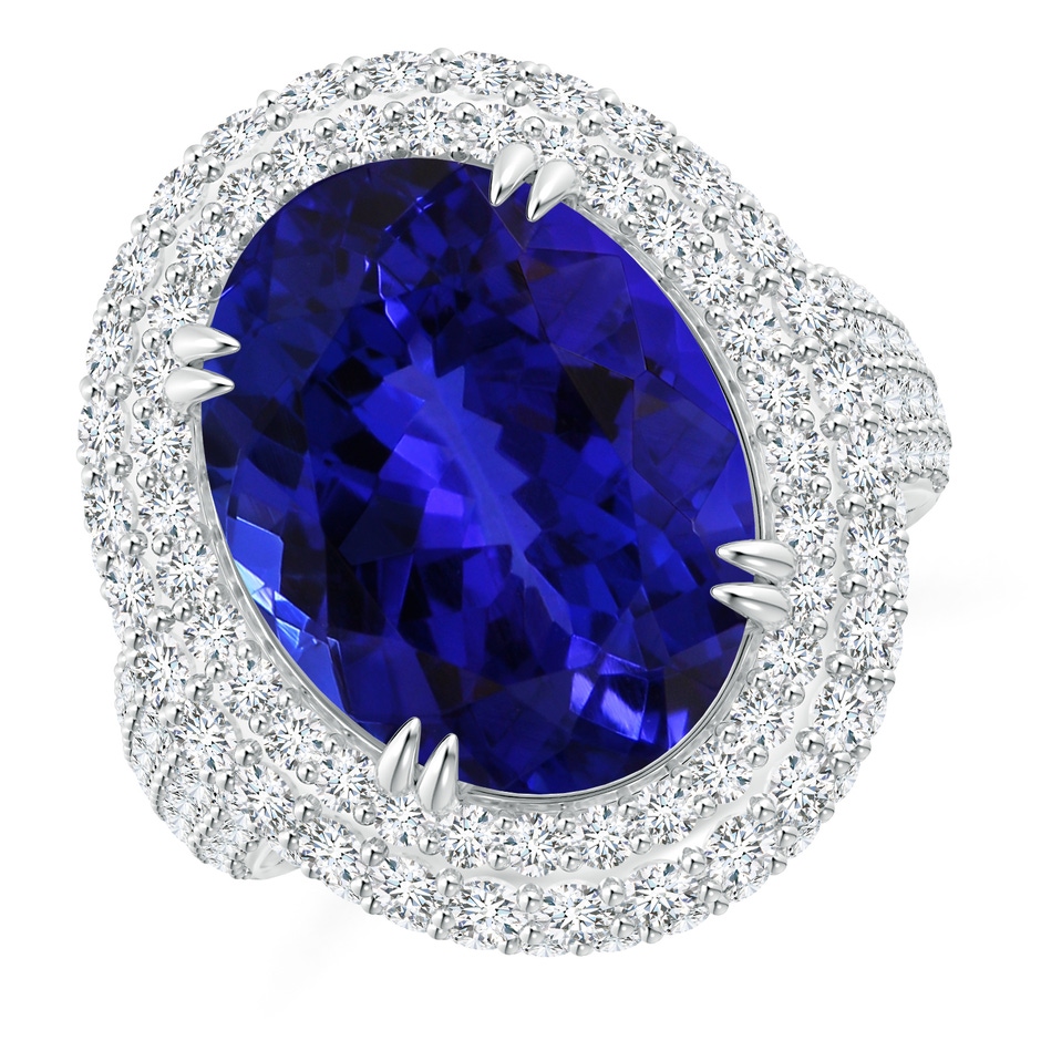 16.49x12.34x8.70mm AAAA GIA Certified Oval Tanzanite Triple Halo Ring in White Gold Side 199