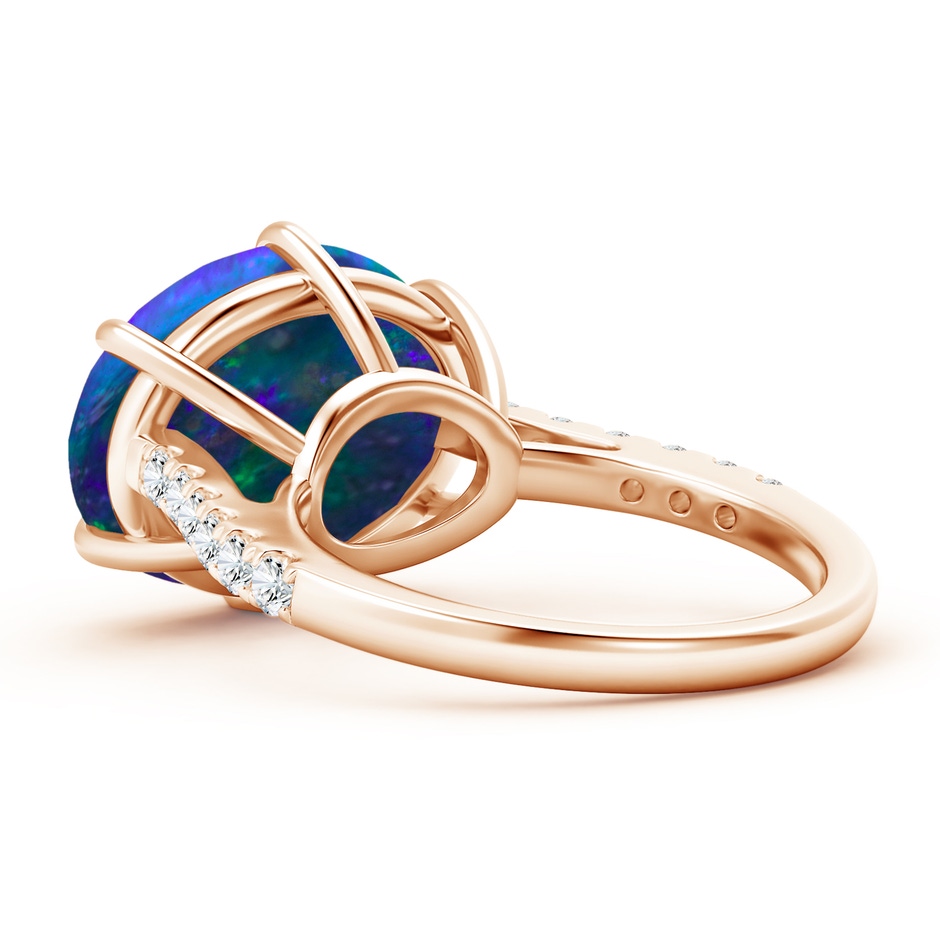 17.13x11.46x5.20mm AAA GIA Certified East-West Oval Black Opal Solitaire Ring in Rose Gold side-2