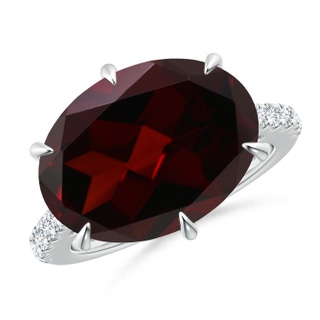 16.04x11.99x7.77mm A GIA Certified Horizontal Oval Garnet Solitaire Ring in White Gold