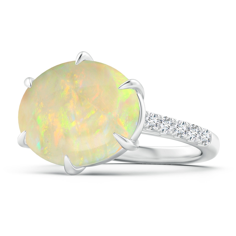 16.41x11.14x5.82mm AAAA East-West GIA Certified Oval Opal Solitaire Ring in 18K White Gold side-1