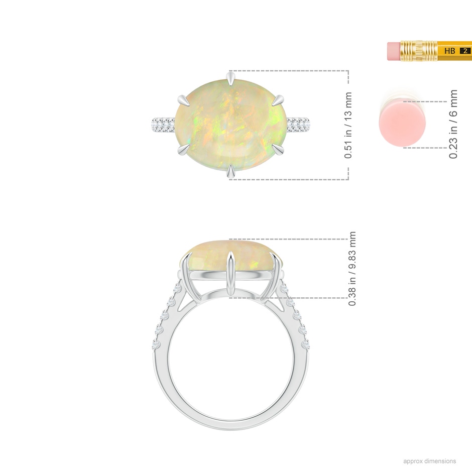 16.41x11.14x5.82mm AAAA East-West GIA Certified Oval Opal Solitaire Ring in 18K White Gold rulerm