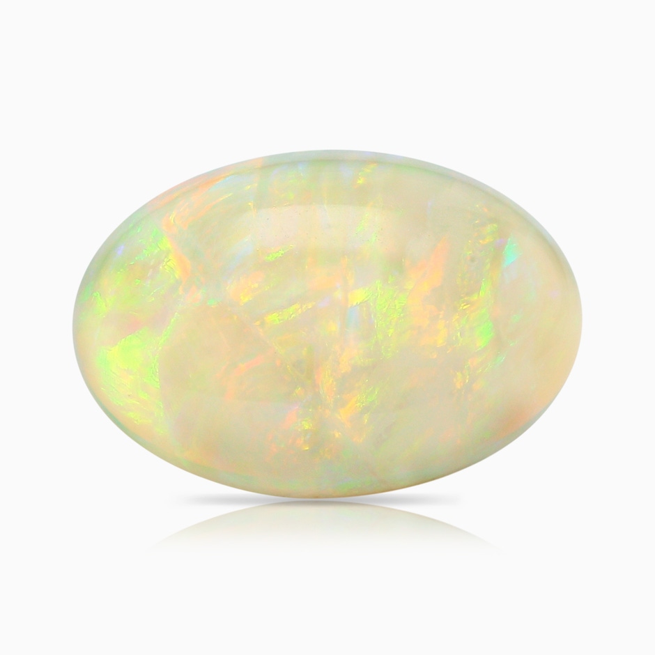 16.41x11.14x5.82mm AAAA East-West GIA Certified Oval Opal Solitaire Ring in 18K White Gold stone