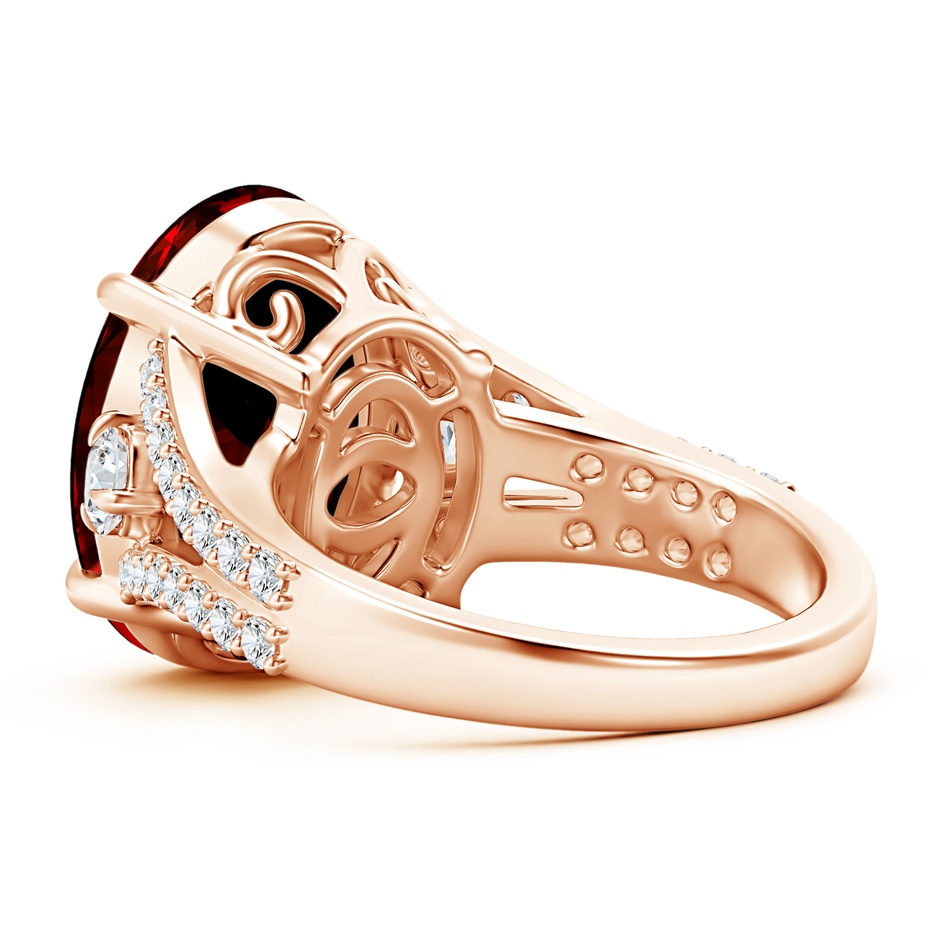 16.04x11.99x7.77mm A GIA Certified Oval Garnet Split Shank Ring in 18K Rose Gold side 399
