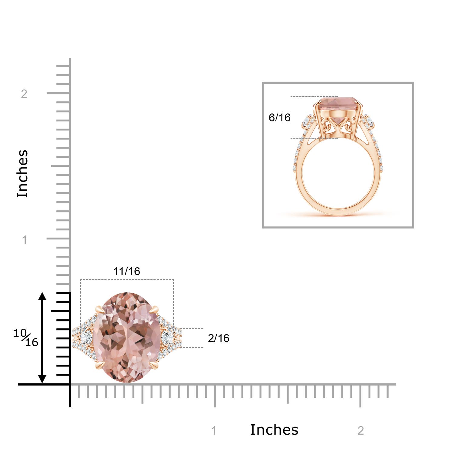 AAAA - Morganite / 9.89 CT / 14 KT Rose Gold